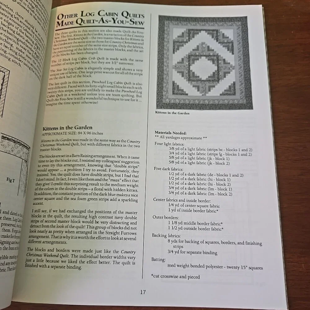 Weekend Log Cabin Quilts Instruction Book Quilting #4126 Book 3 Mitchell